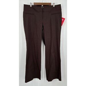Lane Bryant Right Fit Pants Women 4 Brown Curvy Mid Rise Stretch Career Wear NWT